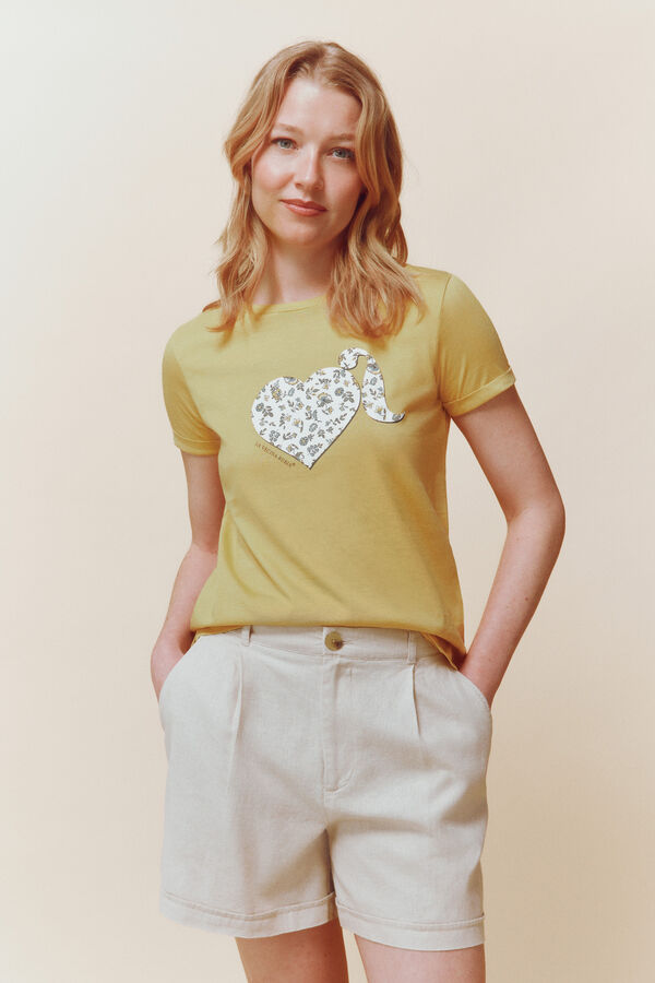 Springfield Camiseta "Coraz&oacute;n con pelazo" amarillo