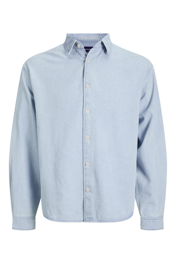 Jack & Jones Camisa denim manga comprida em sarja azul
