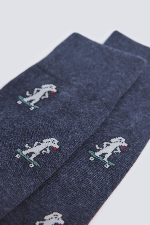 Springfield Meias compridas c&atilde;o skate azul