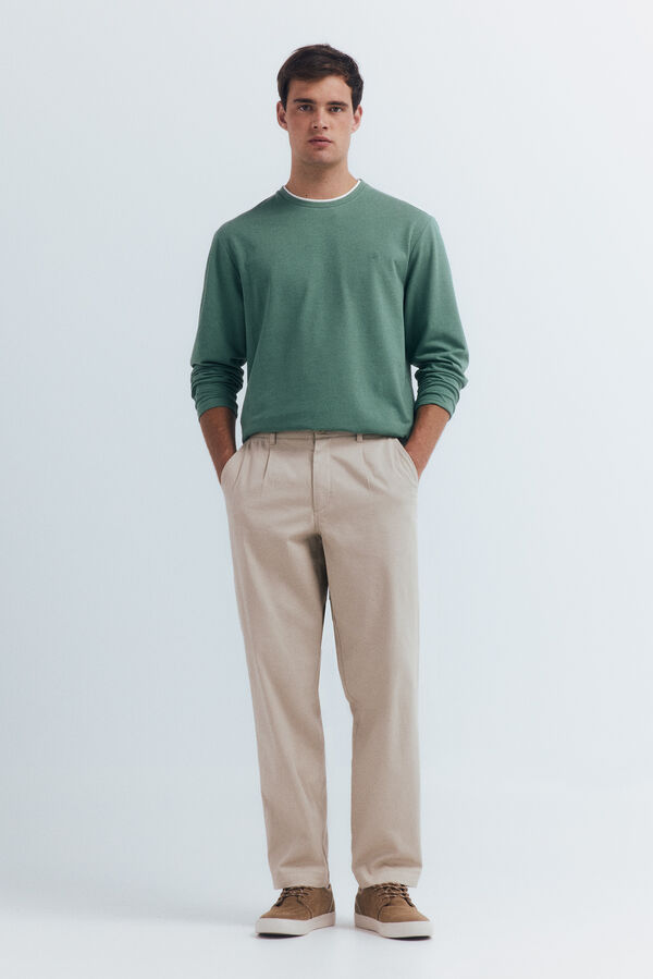 Springfield T-shirt manga manga dupla mescla verde