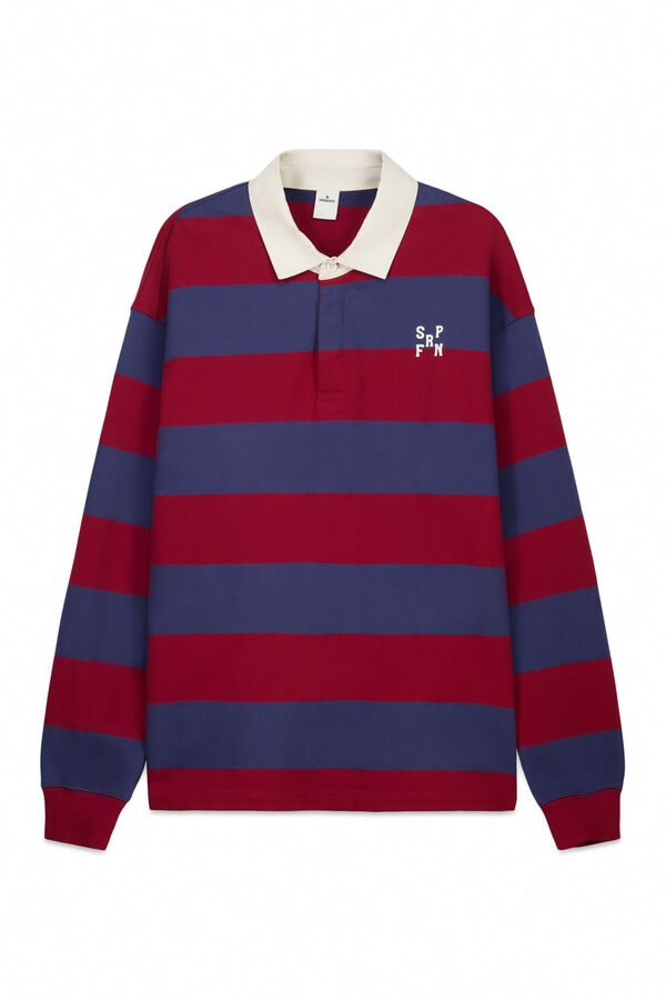 Springfield Polo rugby manga comprida riscas azul