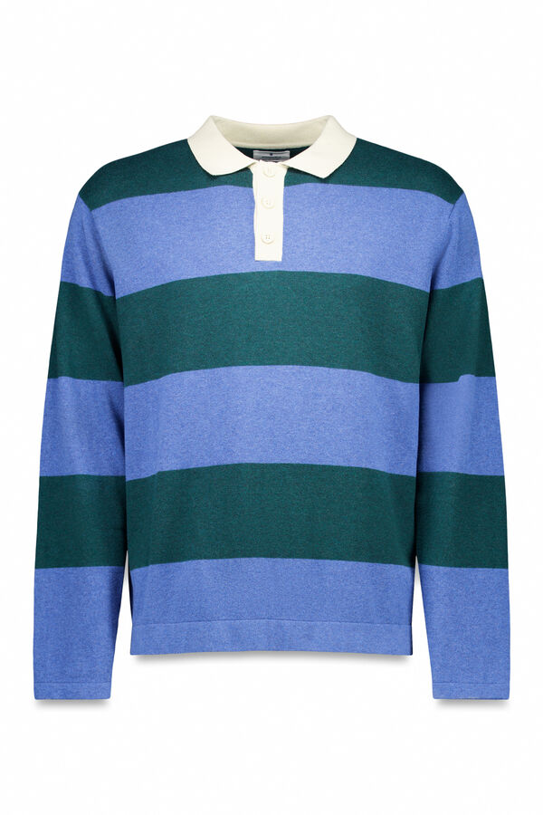 Springfield Suéter polo riscas largo verde
