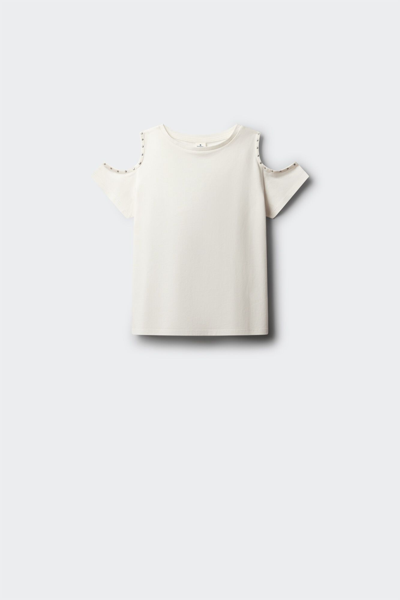 Springfield Kids Camiseta manga corta hombros descubiertos tachas ni&ntilde;a