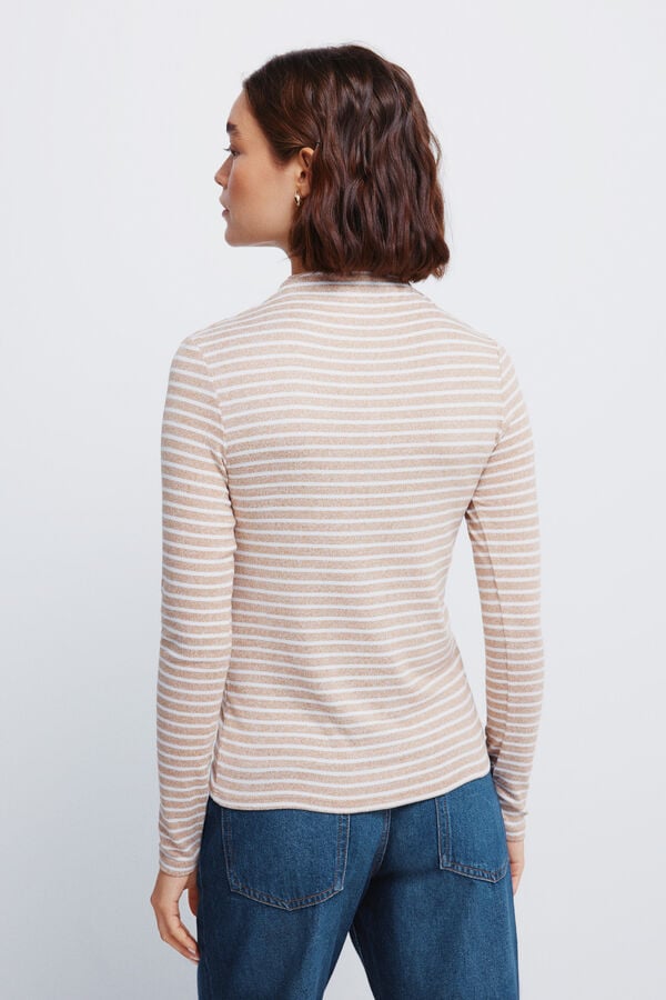 Springfield T-shirt Perkins com gola macia cru