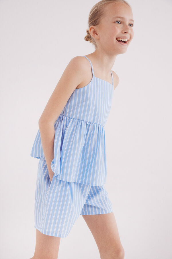 Springfield Kids Shorts riscas para meninas azul
