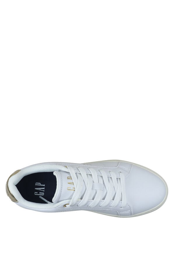 GAP Sapatilhas efeito pele logo branco