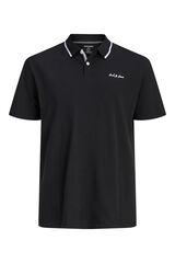 Jack & Jones PLUS Polo piqu&eacute; em algod&atilde;o preto