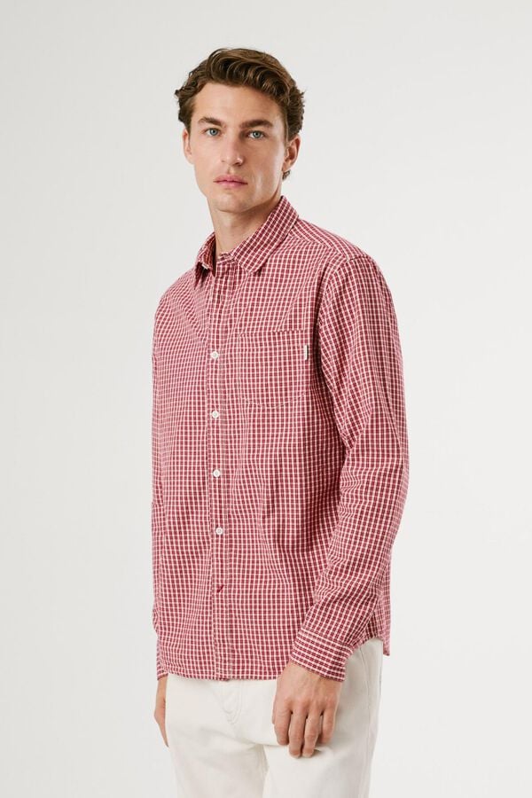 Pepe Jeans Camisa xadrez regular fit vermelho