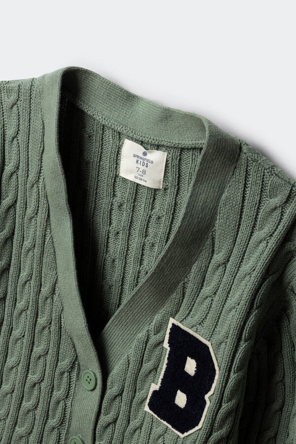 Springfield Kids Cardigan universitário feminino verde
