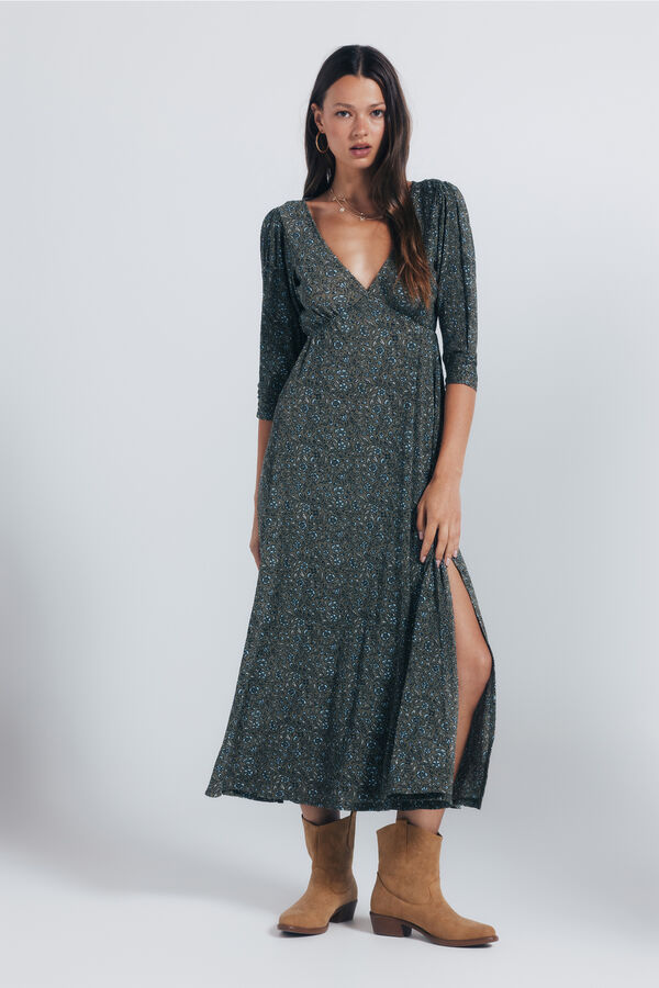Springfield Vestido midi estampado floral bege