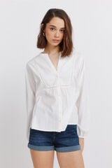 Springfield Blusa manga comprida bordada branco