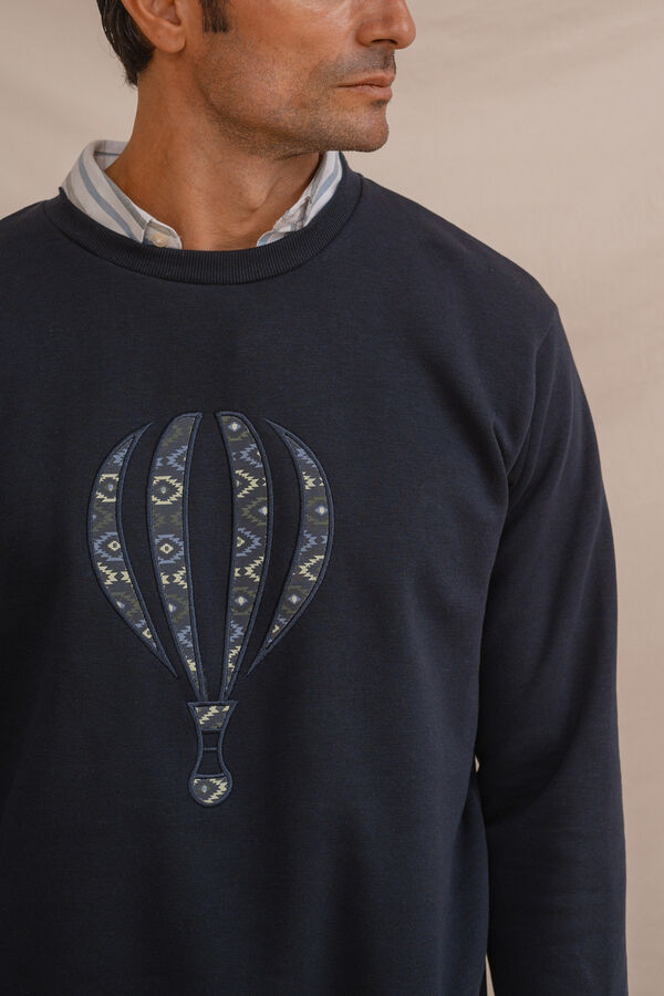 Celopman Sweatshirt com bordado frontal azul