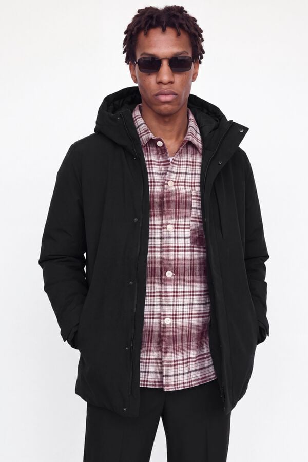 Jack & Jones Parka imperme&aacute;vel com capuz preto