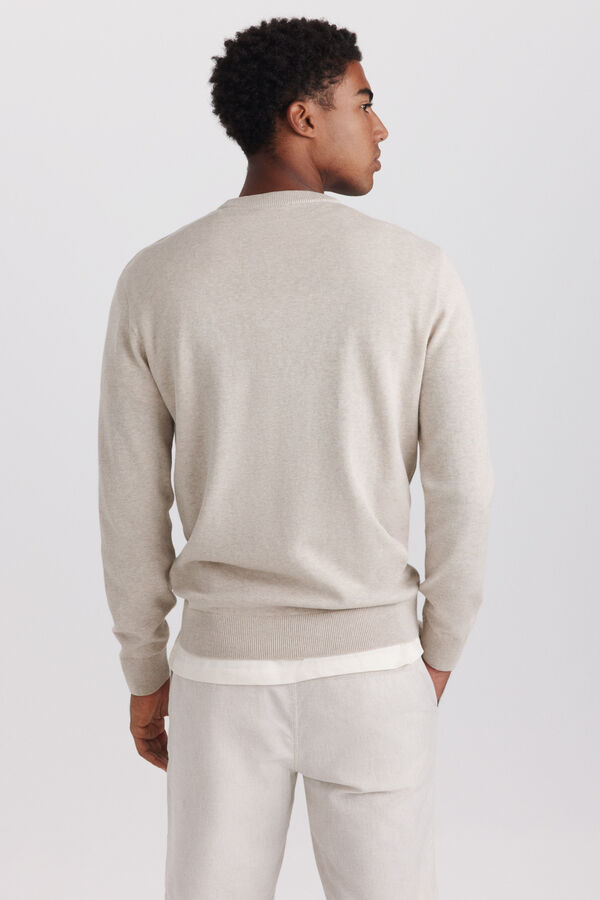 Springfield Camisola b&aacute;sica gola redonda cru