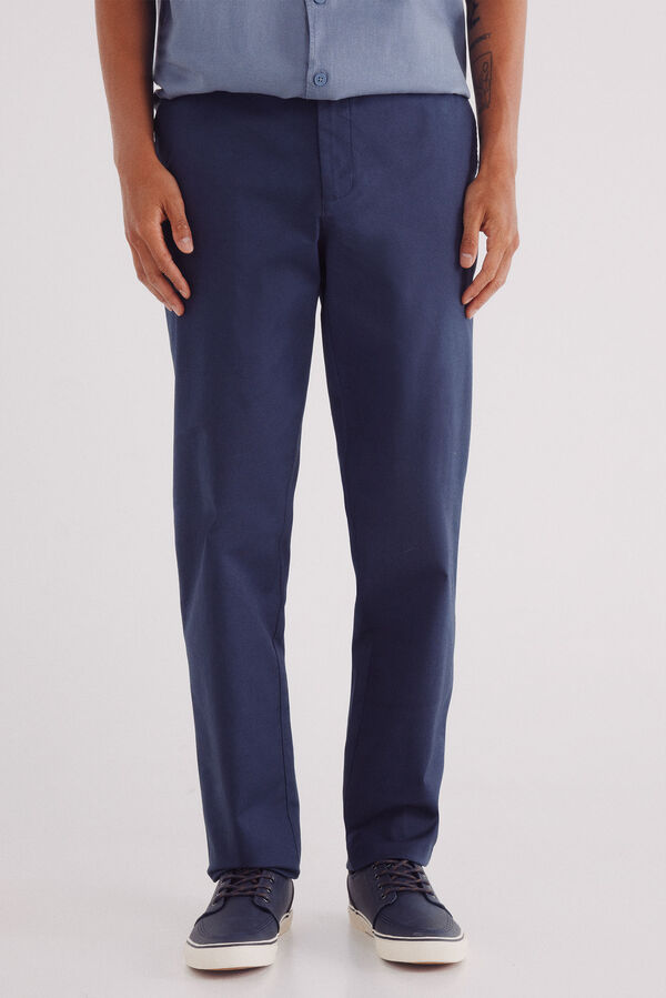 Springfield Slim fit lightweight chinos pants blue