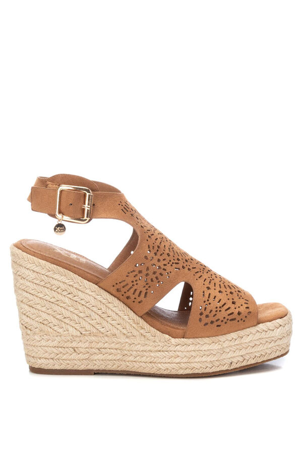 Springfield Camel faux suede Sra sandal  camel