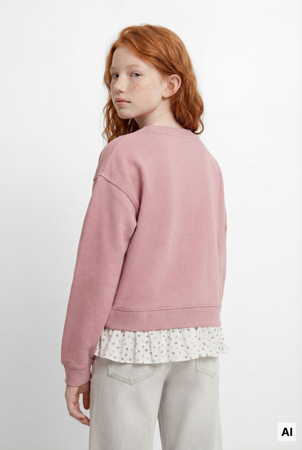 Springfield Kids Sweatshirt bimaterial "Cute" menina rosa