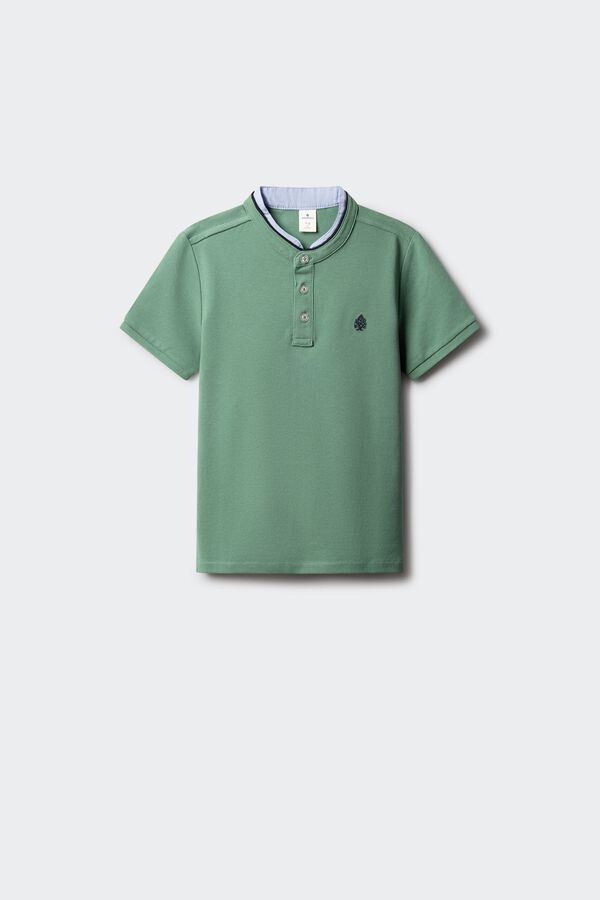 Springfield Kids Polo gola mao em chambray menino verde