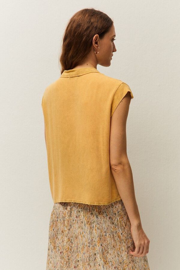 Systemaction Camisa com efeito desbotado estampado