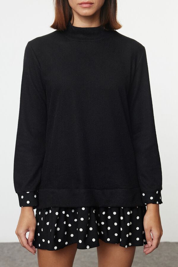 Trendyol Vestido mini de malha preto