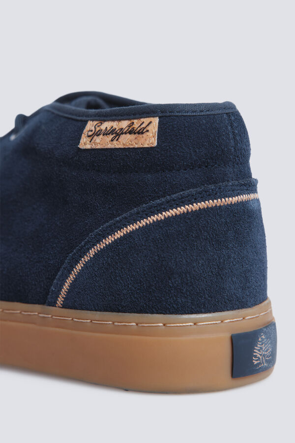 Springfield Casual ankle boot leather ankle split leather blue