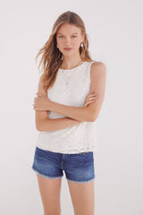 Springfield Top structure rhombus flowers brown