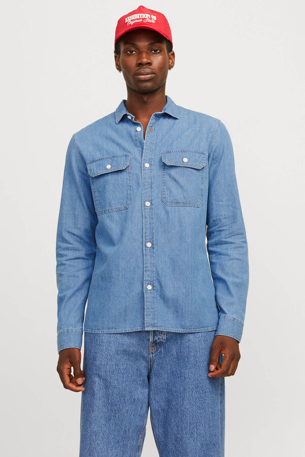 Jack & Jones Camisa estruturada com ajuste confortável azul
