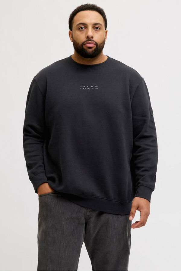 Jack & Jones PLUS Sweatshirt com capuz e logo preto