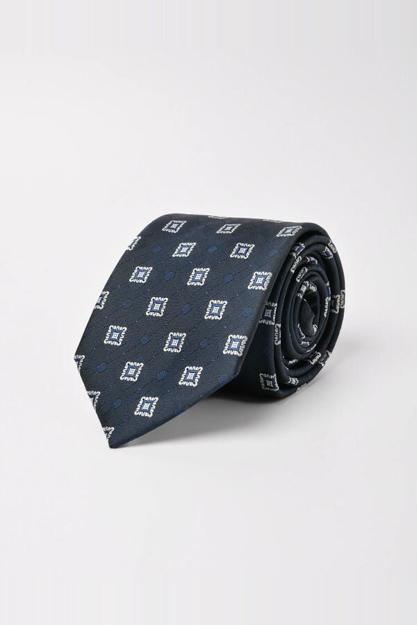 JVZ Gravata estampada azul
