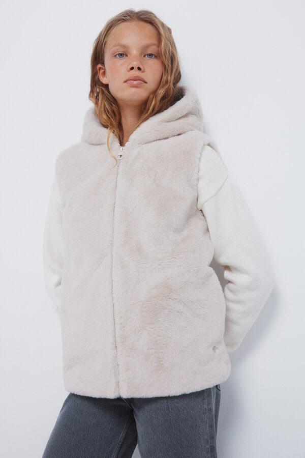 Springfield Kids Colete de pele de menina azul