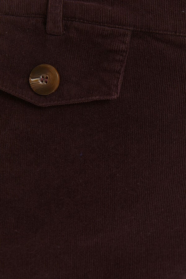 System Action Calça de veludo cotelê estampado