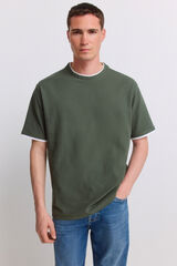 Springfield T-shirt em tecido waffle duplo verde