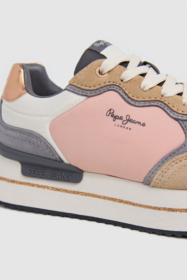 Pepe Jeans Tênis de camurça e glitter vison