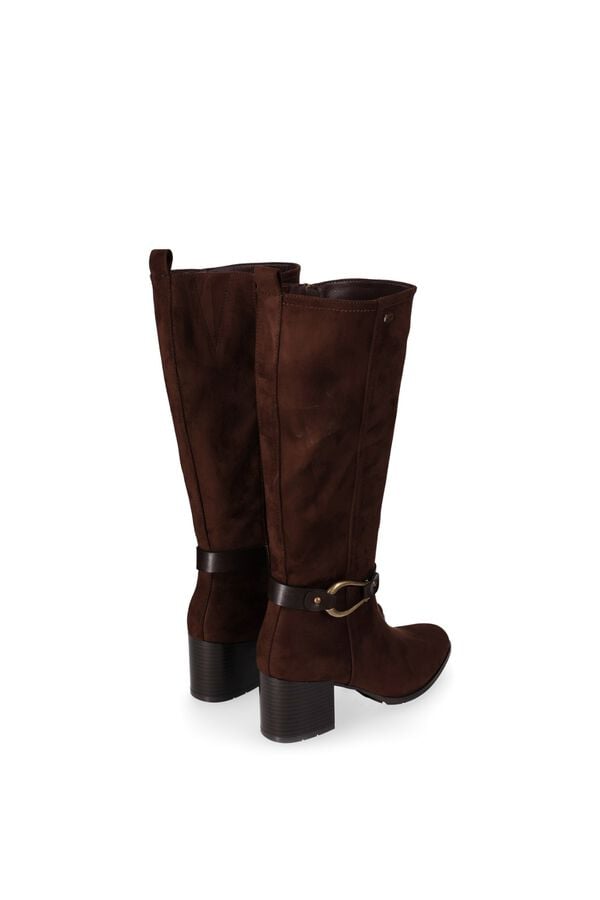 Chika 10 Botas de cano alto com detalhe met&aacute;lico cru