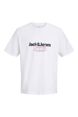 Jack & Jones PLUS T-shirt de manga curta logo branco