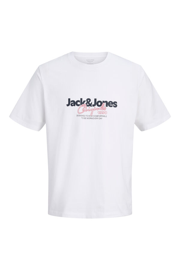 Jack & Jones PLUS T-shirt de manga curta logo branco