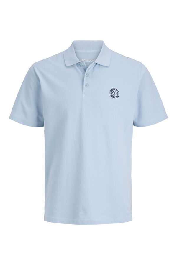 Jack & Jones PLUS Polo com logo ins&iacute;gnia azul