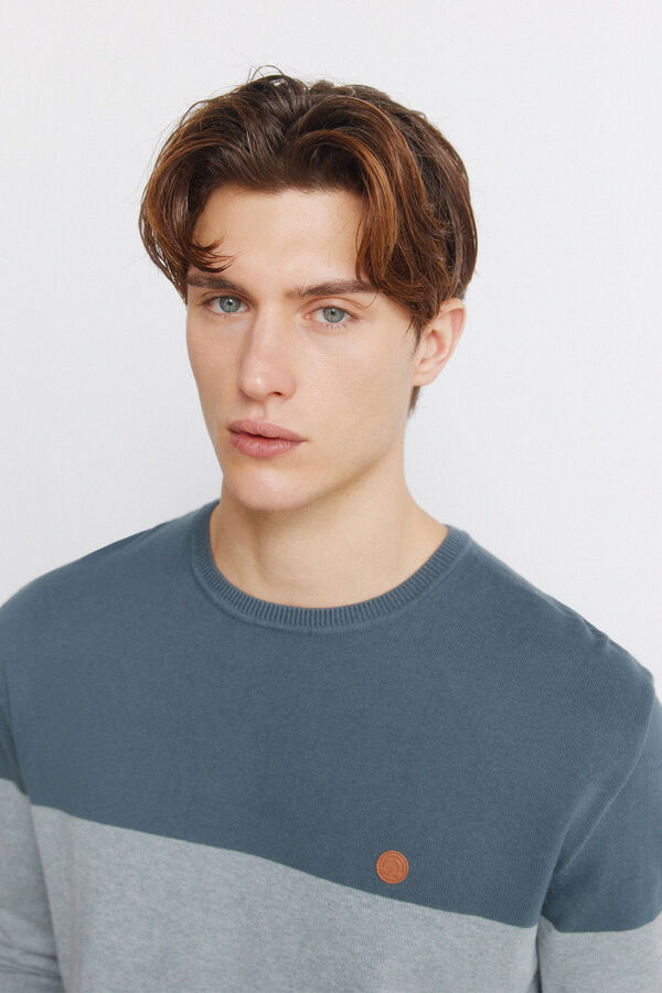 Springfield Camisola b&aacute;sica efeito color block azul