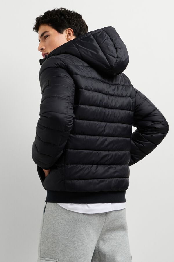 Pepe Jeans Casaco acolchoado com capuz preto