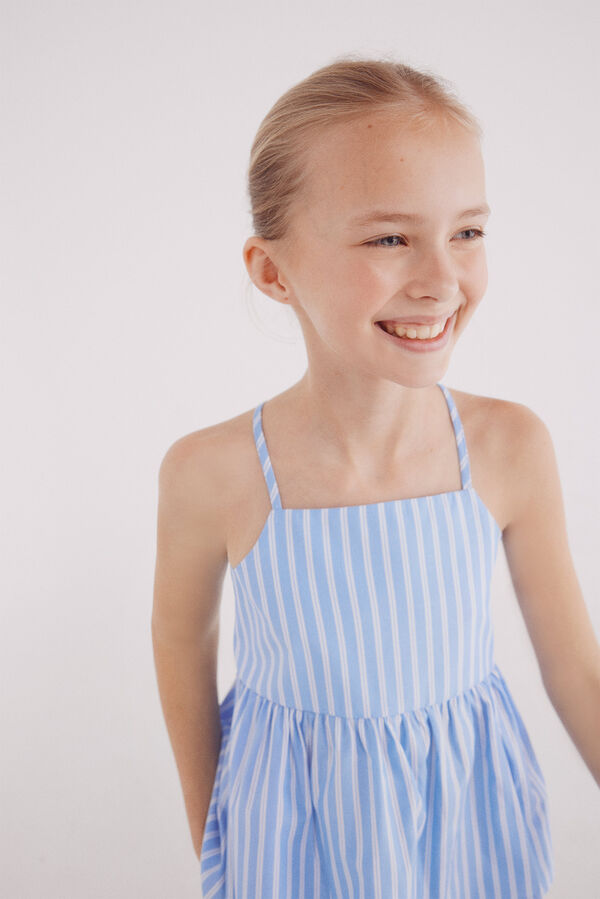 Springfield Kids Top riscas de alças para menina  azul