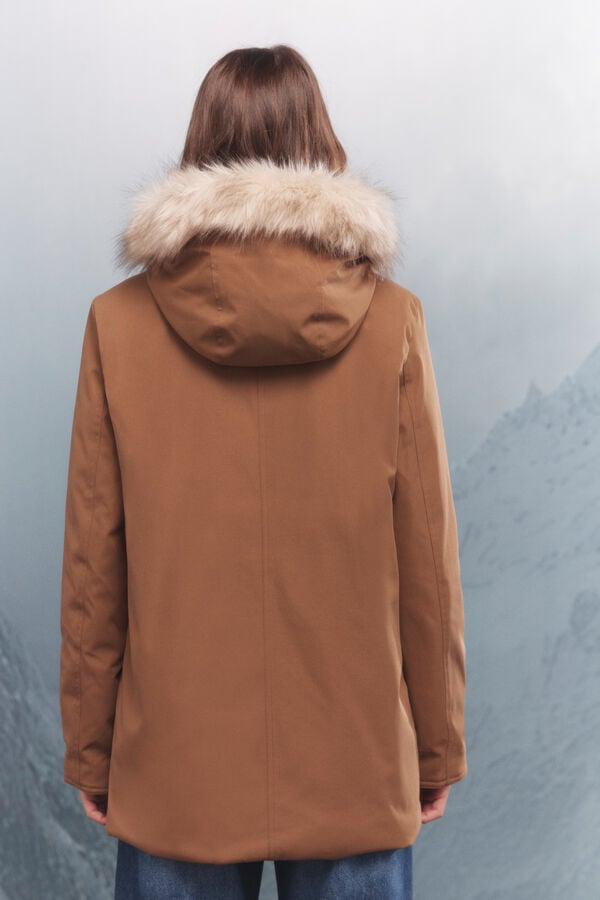 Springfield Parka com capuz e zíper metálico Sorona Aura cru