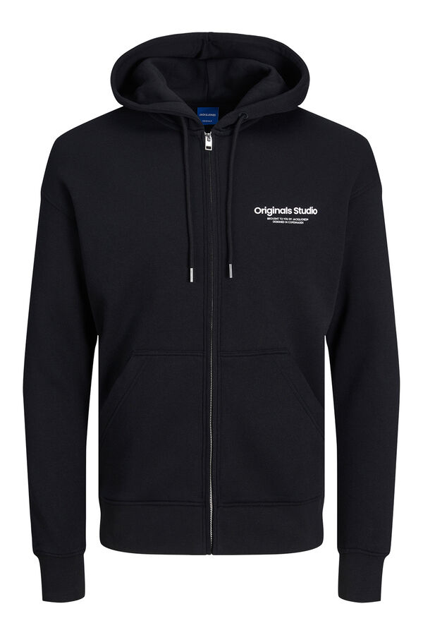 Jack & Jones Sweatshirt descontra&iacute;da com fecho-&eacute;clair preto