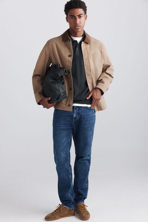 Springfield Sobrecamisa de algod&atilde;o camel