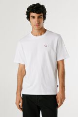 Pepe Jeans Camiseta Regular Fit com Logotipo Bordado branco