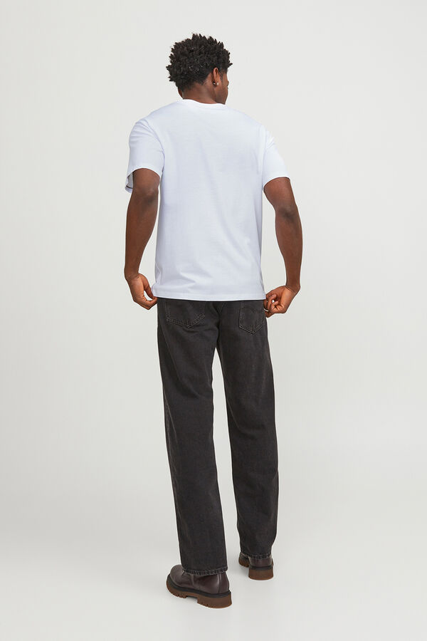 Jack & Jones T-shirt b&aacute;sica regular fit branco