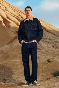 Springfield cal&ccedil;a jeans de perna larga, lavagem desbotada