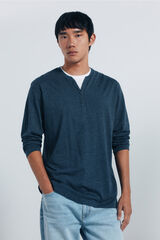 Springfield T-shirt de gola padeiro manga com gola redonda azul
