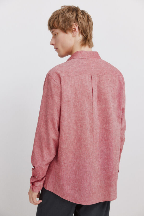 Springfield Camisa em linho vermelho