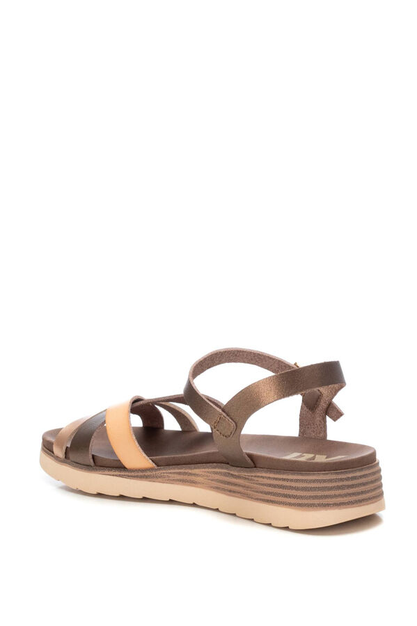 XTI Sand&aacute;lia cunha de tiras entrela&ccedil;adas castanho