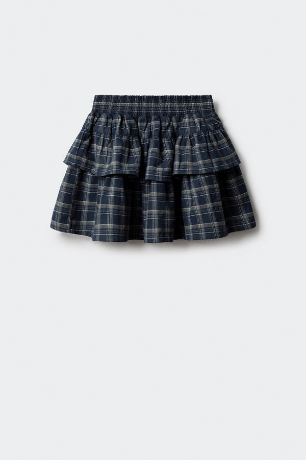 Springfield Kids Saia xadrez feminina com babados azul